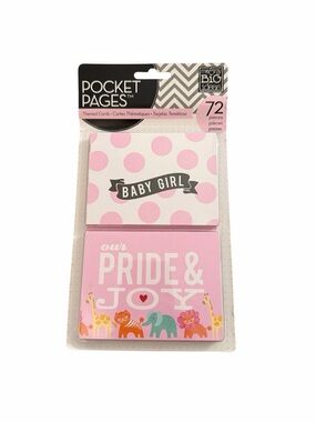 Me & My Big Ideas Baby Girl Pocket Pages Cards Baby Girl Themed Scrapbooking